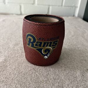 Vintage St Louis Rams NFL Beer Koozie Football Shape Pigskin With Laces